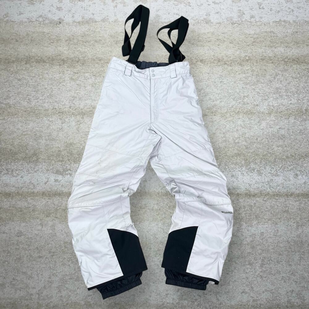 Vintage 90s Columbia Snow Pants Overalls 30x30 Baggy Wide White Water Resistant